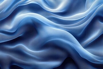 Fototapeta premium Abstract blue background featuring wavy lines of transparency for depth.