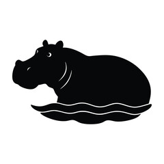 illustration of a hippopotamus in a zoo