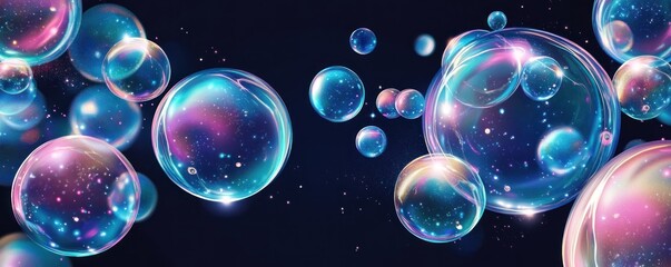 Naklejka premium Cosmic Bubbles: A Celestial Dream