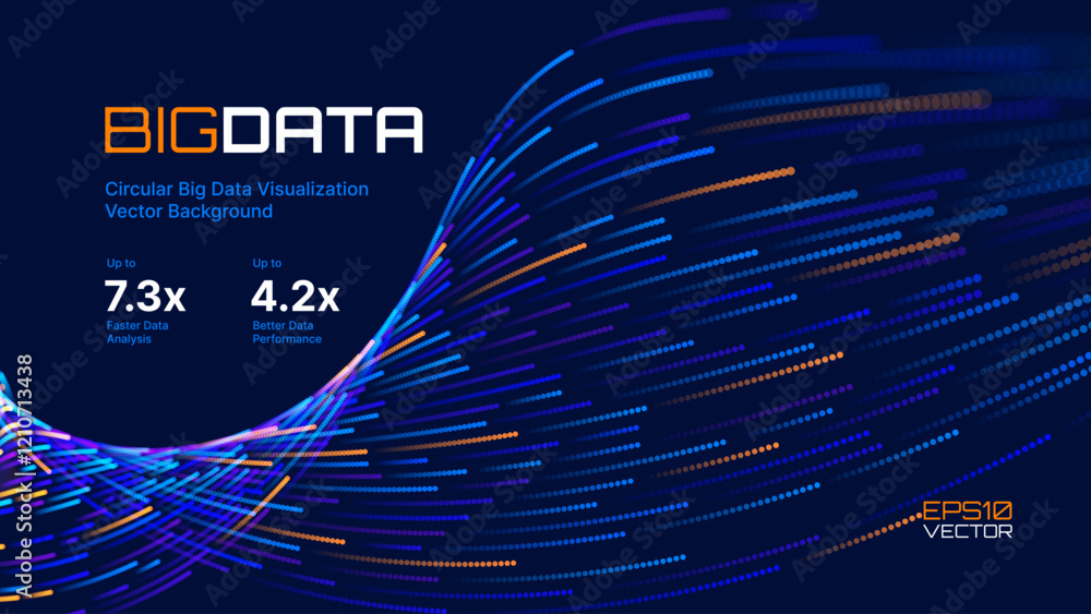 Aufkleber Cyber Big Data Flow Particles Bokeh. Digital Neural Network. Concept of AI Artificial Intelligence Technology Machine Deep Learning. Digital Communication. Science Technology Presentation Vector.
