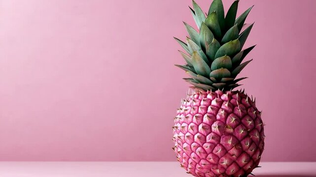 Vibrant pineapple against a pastel pink background creating a fresh and modern aesthetic