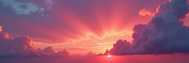 Cloudy skies with soft red hues during sunset, hue, landscape