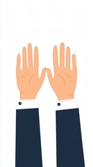 Fototapeta premium Raised Hands in Business Attire: A Symbol of Communication and Professionalism