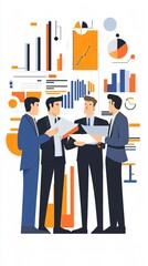 Obraz premium Business Professionals Collaborating on Data Analysis and Strategic Planning