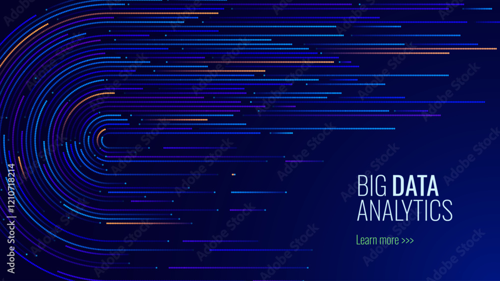 Poster High Speed Light Particles Internet Data Cloud Technology Background. Digital Road Fast Speed Internet Broadband Data Flow Concept. Science Tech Research Presentation Bg. Vector Illustration.