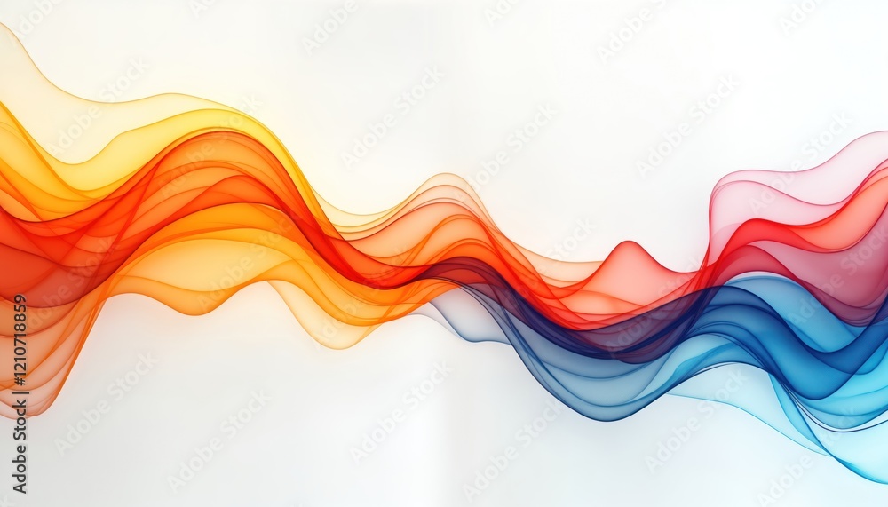 Poster abstract design with multicolored wavy lines. colorful curves create dynamic pattern. smooth lines f