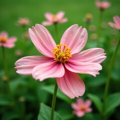 Obraz premium Delicate petals unfurl from wildflower bouquet, meadow, greenery, garden