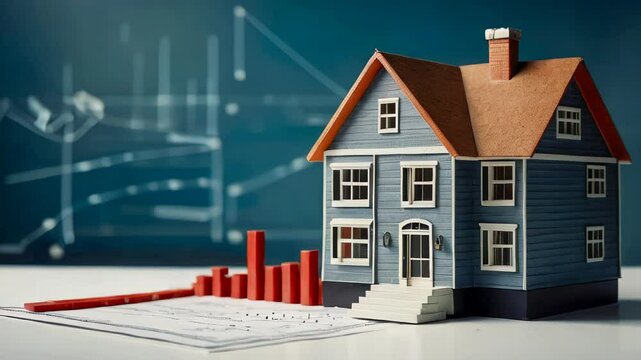 House price increasing, housing market boom and real estate investment growing