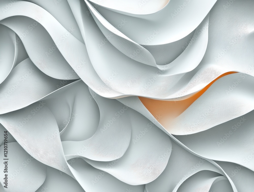 Poster abstract design featuring flowing shapes and soft textures in light colors.