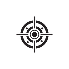 Target and aim icon. Aim gun. Focus icon. Red Crosshair. Shooting Icon of firearms. Drawing aim. Precisely target. Successfully target. Effectively Photo target sign. Capture Vector .
