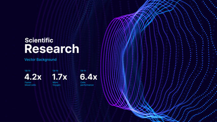 Digital Big Data Flow Vector Background. Big Data Technology Lines. Abstract Science Technology Illustration. Big Data Neural Network Background Concept. AI Visualization Concept. Vector.