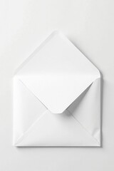 Big empty white background with a large envelope, white, flat