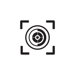 Target and aim icon. Aim gun. Focus icon. Red Crosshair. Shooting Icon of firearms. Drawing aim. Precisely target. Successfully target. Effectively Photo target sign. Capture Vector .