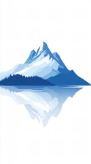 Fototapeta premium Serene Winter Landscape: Snow-Capped Mountains Reflected in a Pristine Blue Lake