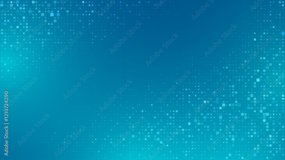 Poster Blue Tech Finance Fintech Background Abstract Pixel Pattern. Abstract Business Tech Science Vector Backdrop.