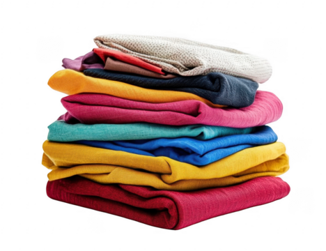 Pile of dirty clothes isolated on transparent or white background
