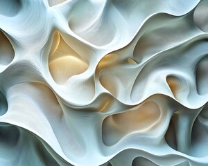 Abstract swirling light-blue and beige 3D texture.