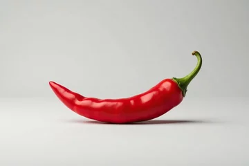 Hot red chili pepper in isolation on a plain surface, , surface, single
