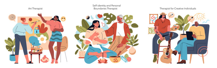 Psychotherapists. Flat Vector Illustration