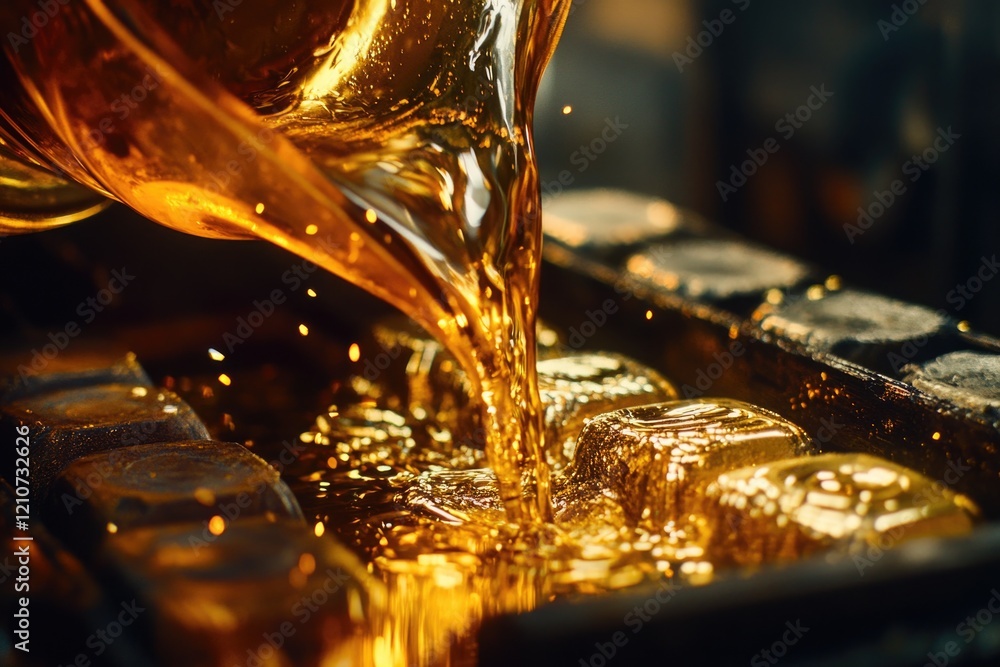 Poster close-up shot of liquid flowing from a container, suitable for use in science or educational context
