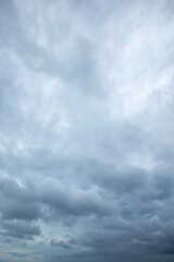 Dramatic rainy sky and dark clouds.