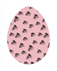 Easter egg, Easter day festival icon, ostern egg illustration with decoration pattern squiggle trxtured brush symbols collection, vector illustration.