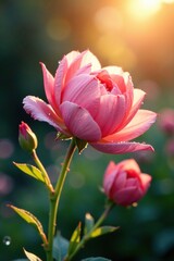 Obraz premium Delicate petals unfurl softly in the morning dew, flowers, subtle, floral