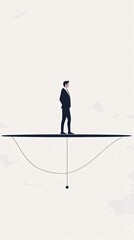 Businessman Balancing on a Tightrope: A Visual Metaphor for Risk, Uncertainty, and the Challenges of the Modern Business World