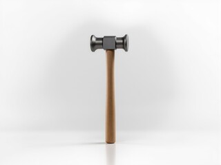 Plan View of a Metal and Wood Hammer