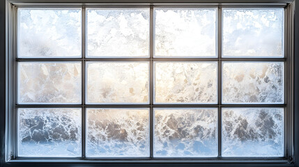 Nature's Artistry: Sunlight Filtering Through a Frosty Windowpane