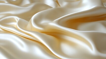 Fototapeta premium Creamy Beige Silk Fabric Draped Softly Elegant