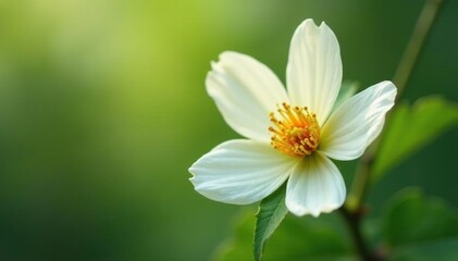 Fototapeta premium White petals unfolding from a sweet chestnut flower bud, green, brown, blossoms