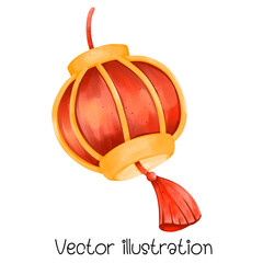 Chinese lantern, vector illustration for falling on Chinese New Year
