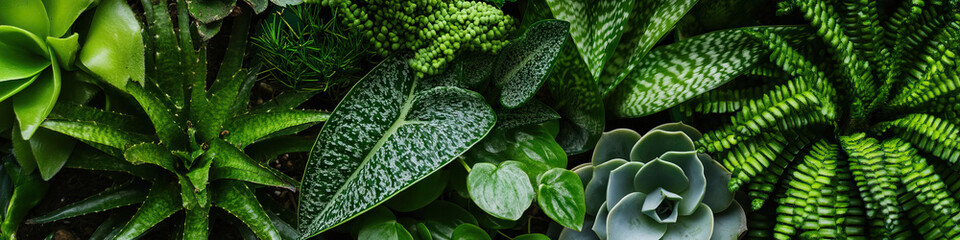 Obraz premium Collection of Green Succulents and Foliage Plants