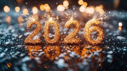 A creative way to display numbers using sparklers on a table