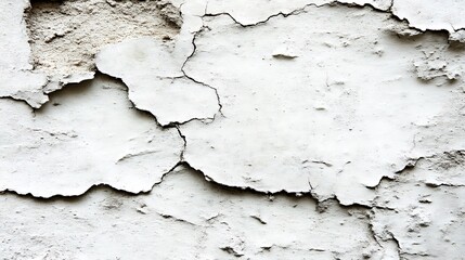 Obraz premium Weathered White Wall Surface Shows Extensive Cracking And Peeling