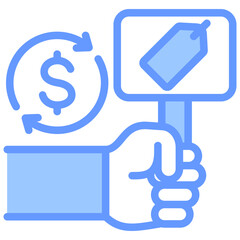 Market Foreclosure Blue Icon