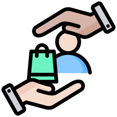 Consumer Welfare Outline Color Icon