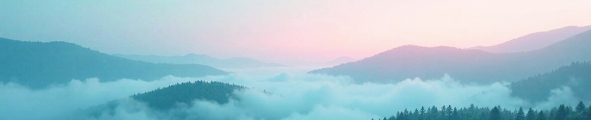Fototapeta premium Ethereal misty landscape with swirling pastel colors, teal, gradient, landscape