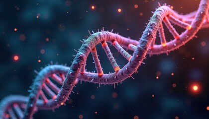 Abstract gene editing with fragmented DNA strands and neon connections