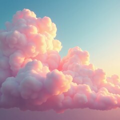 Fototapeta premium Soft pink clouds are illuminated by a soft warm golden light, soft, gentle