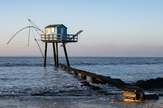 P&ecirc;cherie bleue &agrave; Tharon Plage version Paysage
