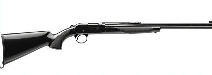 Modern semi-automatic tactical shotgun highlighted on a white backdrop. Modern weapons displayed on a light background