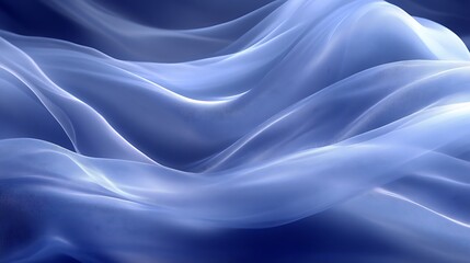 Fototapeta premium Abstract Blue Fabric Waves Flowing Gently