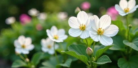 Obraz premium Delicate white Ipomoea violacea flowers in a garden bed, nature, garden decor, flowering plants