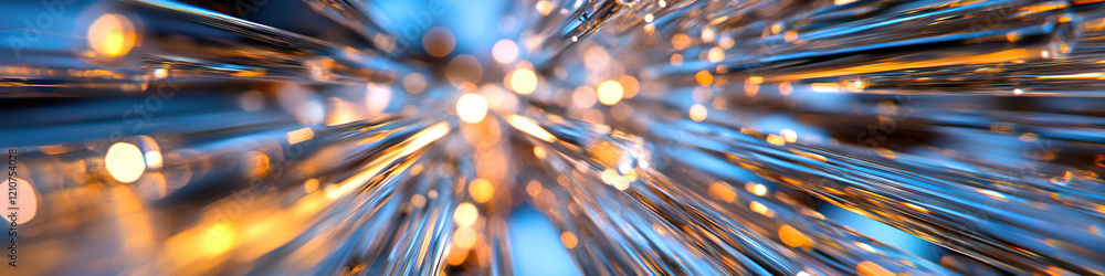 Poster abstract image of illuminated cylindrical structures