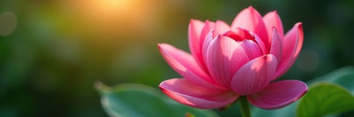 Fototapeta premium Delicate petals of an exotic flower unfurl in the morning light, exotic, pink, morning