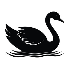 silhouette of a swan