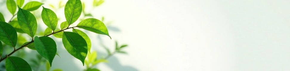 Fototapeta premium Eurycoma longifolia on white background with sunlight, leafy foliage, nature, shadow