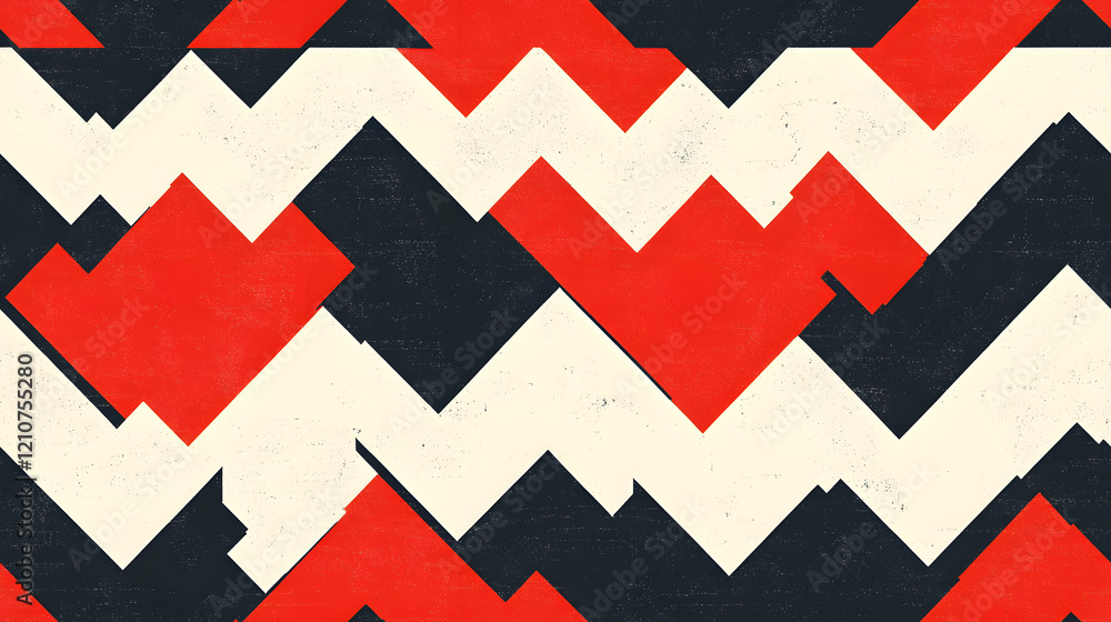 Poster dynamic and eye-catching chevron pattern in bold color combinations